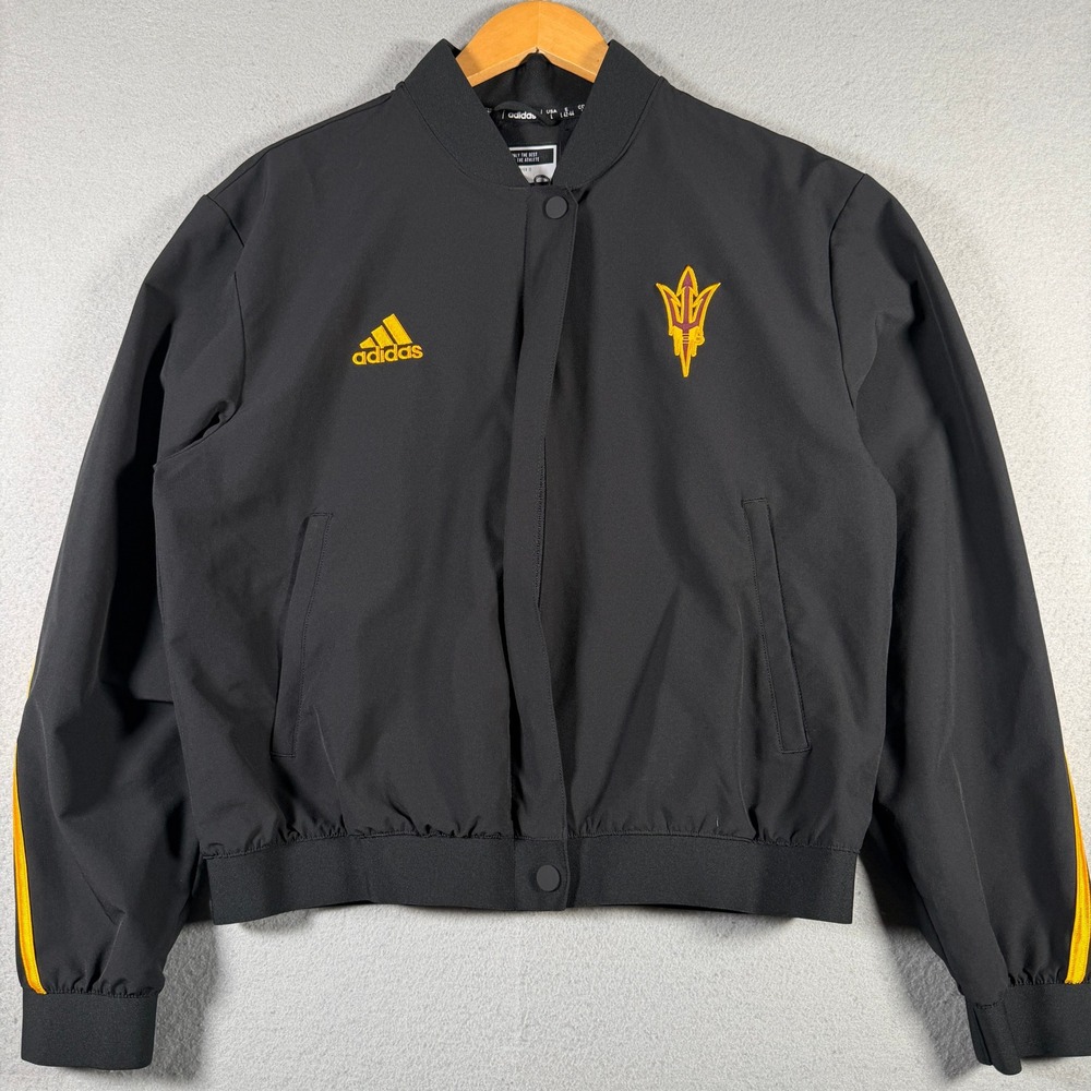 Adidas Arizona State Sun Devils Bomber Jacket Black Yellow JE0782 Mens L